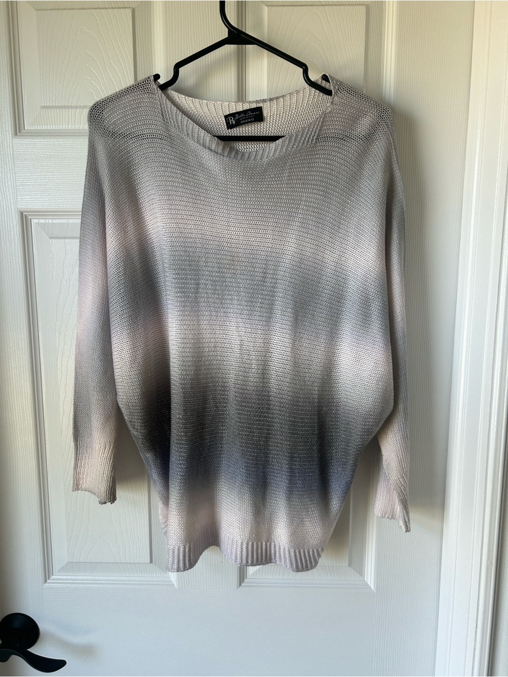 Ombre Boat Neck Knit Shirt - Gray & Blue